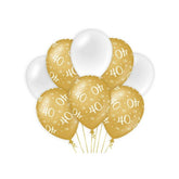 Ballonnen 40 jaar Goud/Wit 30cm 8st